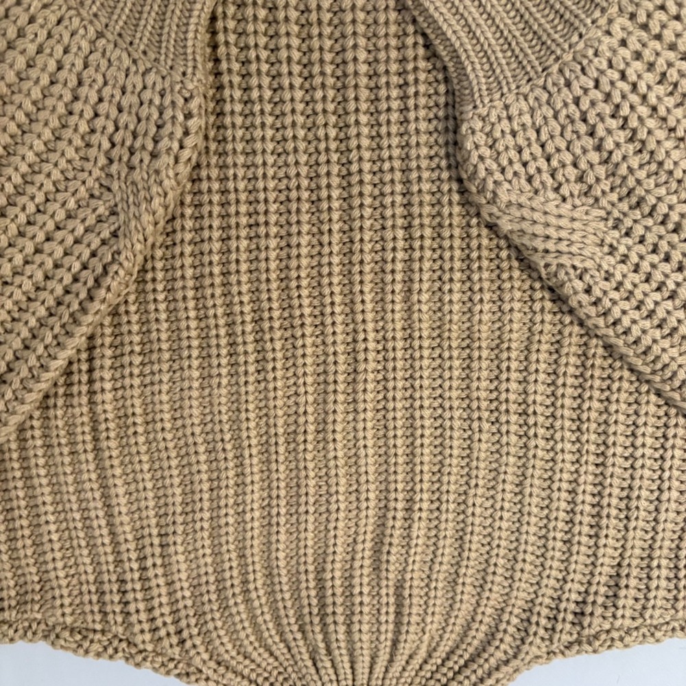 12th Tribe x The Salty Blonde Tan Chunky Knit Oversized Mock Neck Sweater OS - Picture 11 of 11